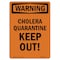 Signmission OSHA Warning Sign, 10" Height, Rigid Plastic, Cholera Quarantine Keep Out!, Portrait OS-WS-P-710-V-13030 - alternate 1